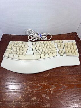 Microsoft Natural Ergonomic Keyboard With PS/2 Connector Vintage White